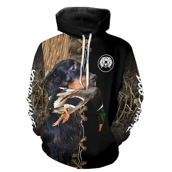 Gordon Setter Hunting Dog Custom Name Hoodie Shirt for Hunter FSD4770