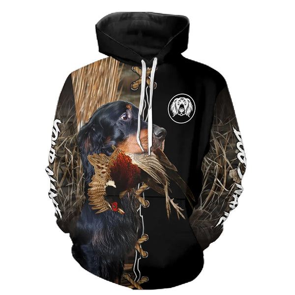 Gordon Setter Hunting Dog Custom Name Hoodie Shirt for Hunter FSD4770