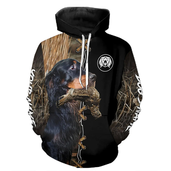 Gordon Setter Hunting Dog Custom Name Hoodie Shirt for Hunter FSD4770