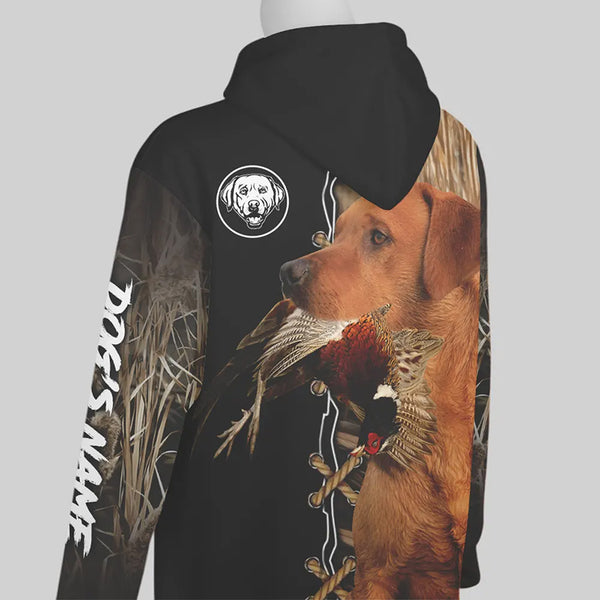 Fox Red Labrador Retriever Hunting Custom Name Shirt, Personalized Hunting Dog Hoodie FSD4683