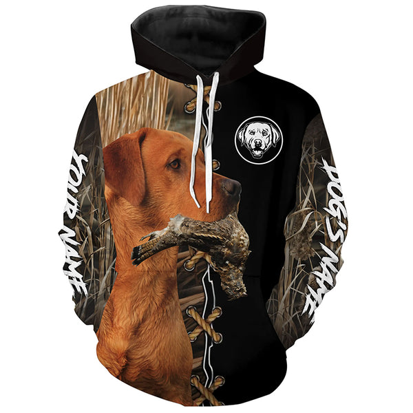 Fox Red Labrador Retriever Hunting Custom Name Shirt, Personalized Hunting Dog Hoodie FSD4683