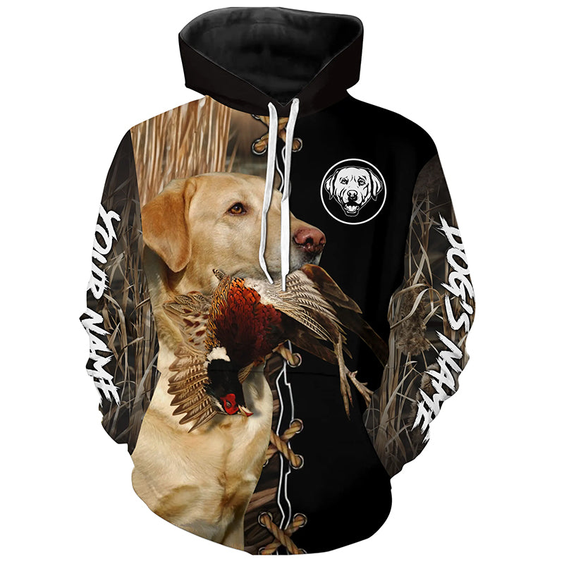 Yellow Labrador Retriever Hunting Dog Custom Name Hoodie Shirt for Hunter FSD4686