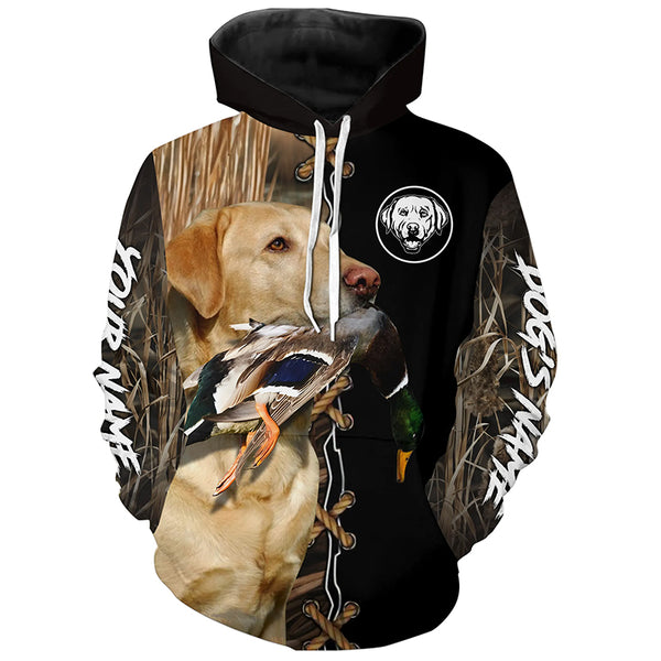 Yellow Labrador Retriever Hunting Dog Custom Name Hoodie Shirt for Hunter FSD4686