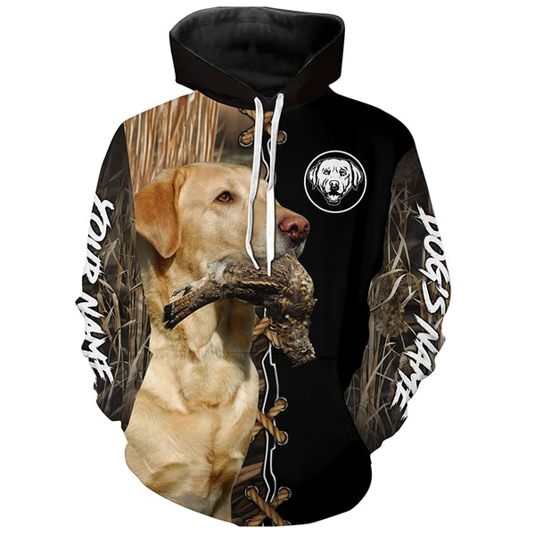 Yellow Labrador Retriever Hunting Dog Custom Name Hoodie Shirt for Hunter FSD4686