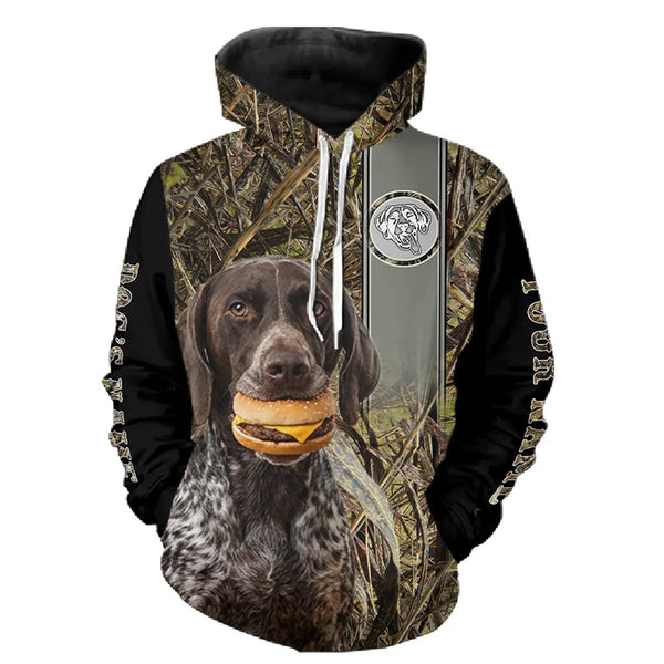 Funny Dog Holding a Cheeseburger Hoodie – Choose Your Dog Breed FSD4786