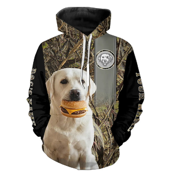 Funny Dog Holding a Cheeseburger Hoodie – Choose Your Dog Breed FSD4786