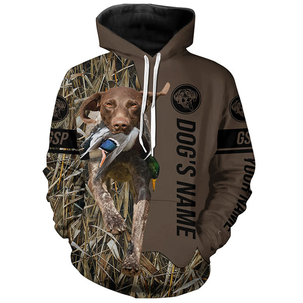 German Shorthaired Pointer Hunting dog customized Name Shirt, camo and brown color FSD4669