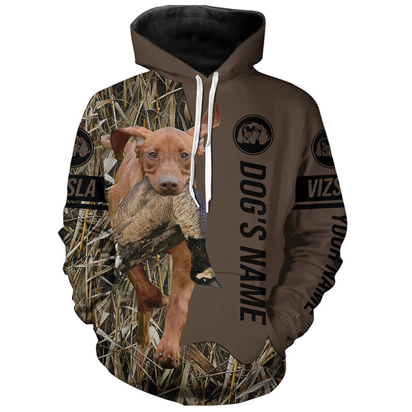 Vizsla Hunting dog customized Name Shirt, camo and brown color FSD4675
