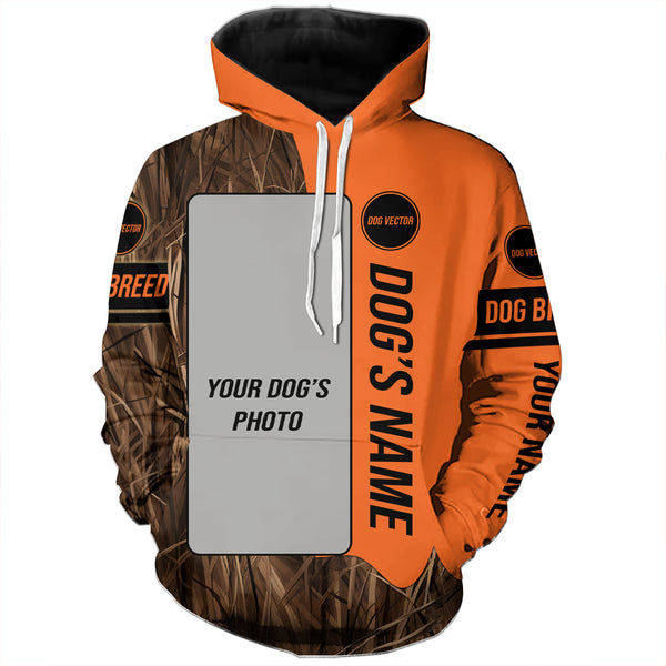 Custom Hunting Dog's Photo and Name All over printed Shirt, Personalized Hunting Dog shirt for Hunters FSD4184