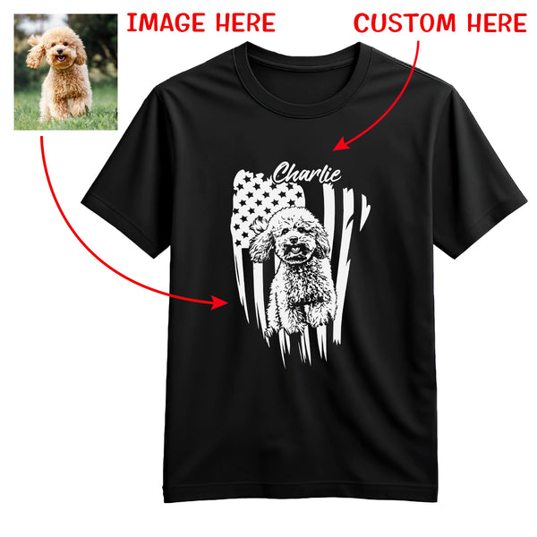 Distressed American Flag Custom Dog Unisex Standard T-Shirt FSD4794 D10