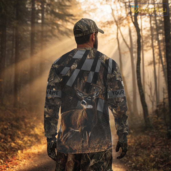 Deer Hunter Camo Hunting Hoodie For Men – Realistic Buck Design NHT334