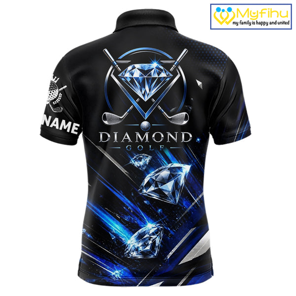 Funny Men’s Diamond Golf Polo Shirt –  Performance Golf Shirt, Golf Top NHT878
