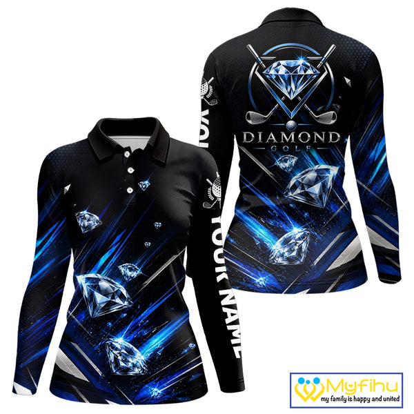 Funny Womens Diamond Golf Polo Shirt –  Performance Golf Shirt, Golf Top NHT878