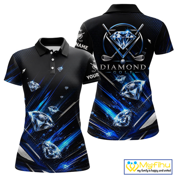 Funny Womens Diamond Golf Polo Shirt –  Performance Golf Shirt, Golf Top NHT878