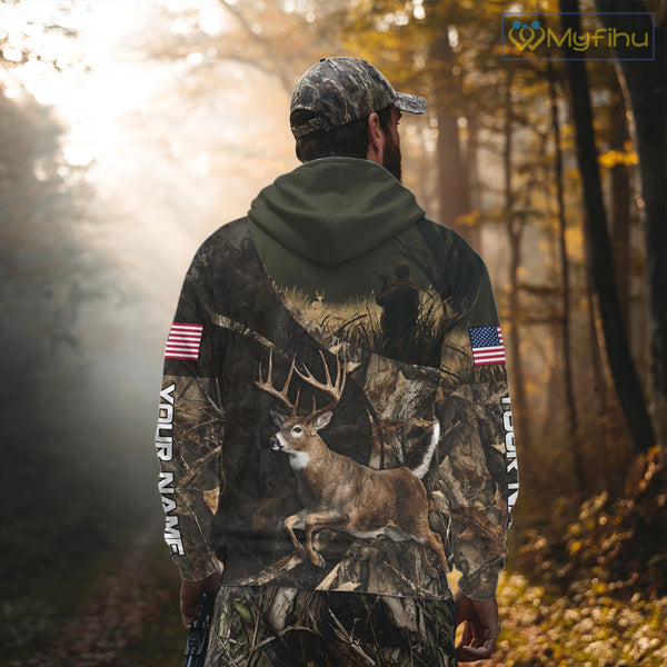 Whitetail Deer Hunting Shirt, Best Gifts for Deer Hunters, Hunting Hoodie For Men NHT351