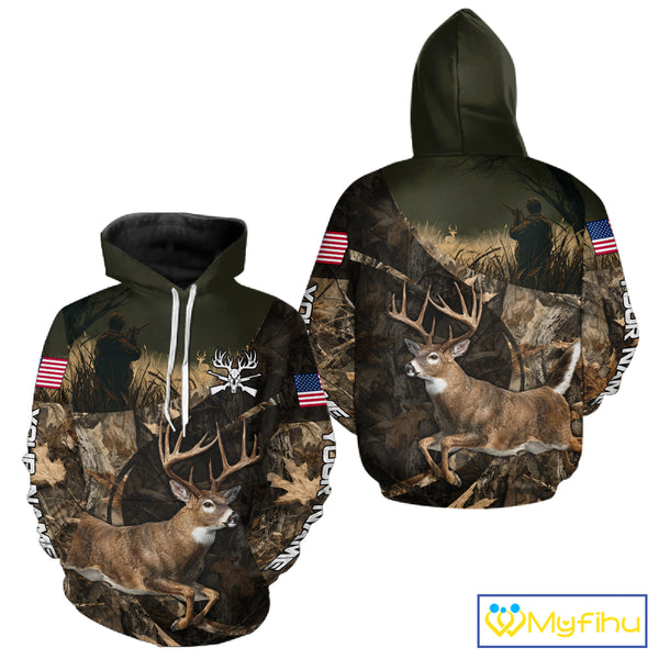 Whitetail Deer Hunting Shirt, Best Gifts for Deer Hunters, Hunting Hoodie For Men NHT351
