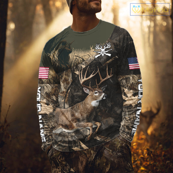 Whitetail Deer Hunting Shirt, Best Gifts for Deer Hunters, Hunting Hoodie For Men NHT351