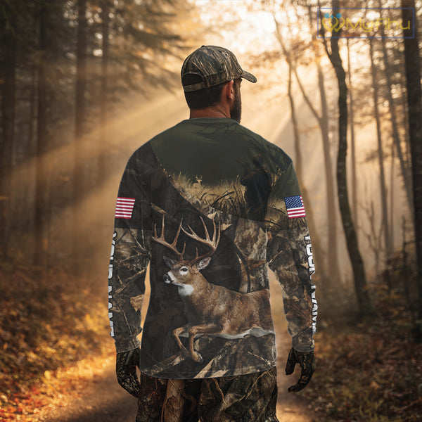 Whitetail Deer Hunting Shirt, Best Gifts for Deer Hunters, Hunting Hoodie For Men NHT351
