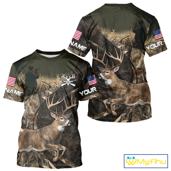 Whitetail Deer Hunting Shirt, Best Gifts for Deer Hunters, Hunting Hoodie For Men NHT351