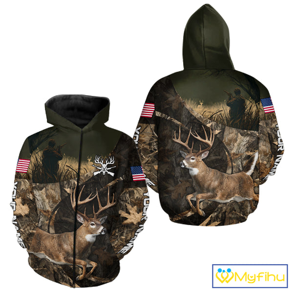 Whitetail Deer Hunting Shirt, Best Gifts for Deer Hunters, Hunting Hoodie For Men NHT351