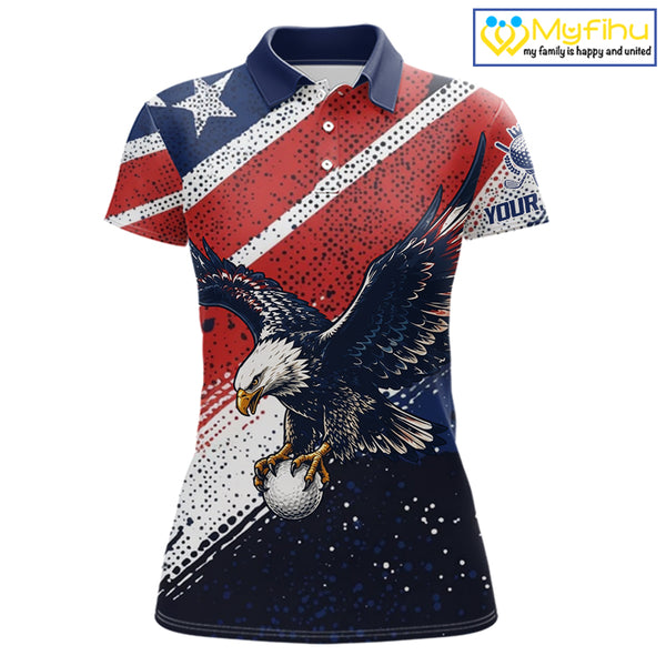 Womens Golf Polo Shirt Custom American Eagle Golf Shirts Personalized Golf Clubs Team Golf Top NHT902