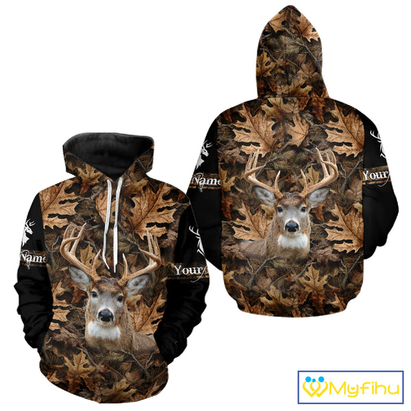 Deer Hunting Hunting Camo Brown Black Customize Name 3D All Over Printed Shirts NHT301