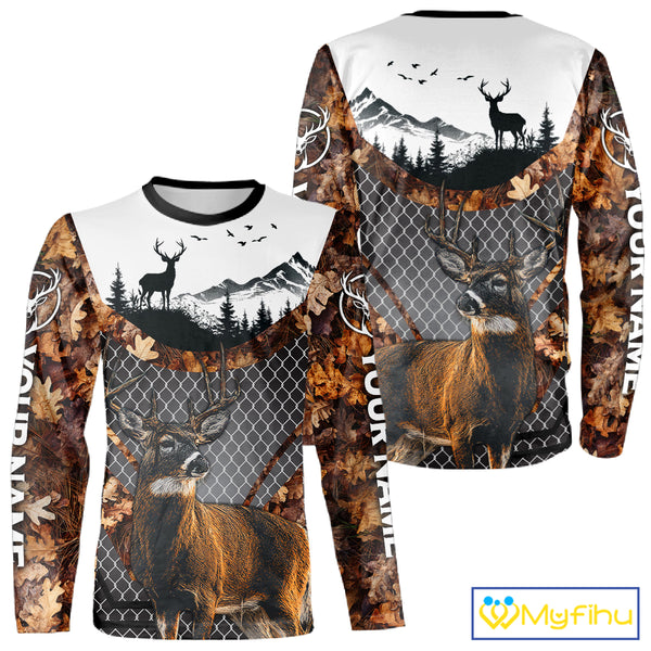 Whitetail Deer Hunting Custom Name Camo Hoodie, Best Deer Hunting Gift For Men NHT368