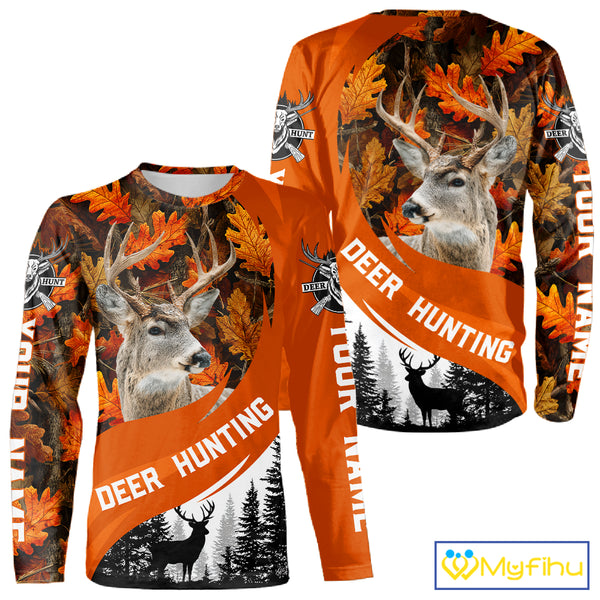Personalized Deer Hunting Orange Camo Shirts, Season Deer Hunting, Deer Hunting Gift NHT310