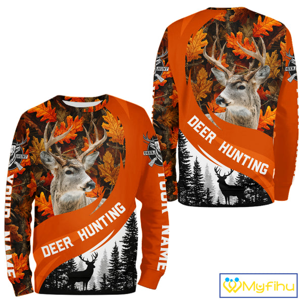 Personalized Deer Hunting Orange Camo Shirts, Season Deer Hunting, Deer Hunting Gift NHT310