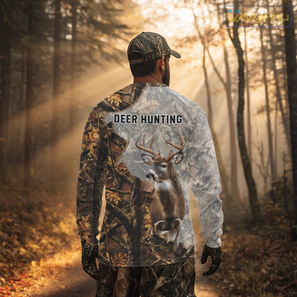 Beautiful Deer Hunting 3D Shirt All-Over Print with Deer Buck, Camouflage For Deer Hunters NHT248