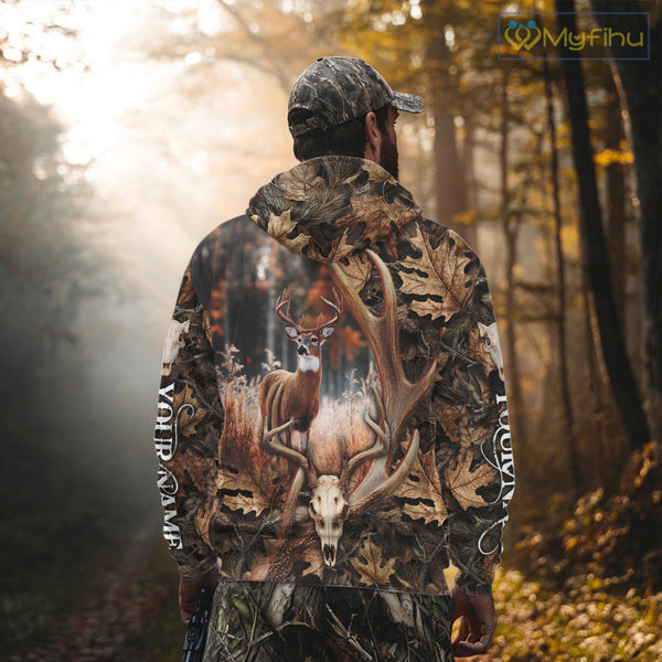 Deer Skull Reaper Hunting Camouflage Hunting Clothes Customize 3D All Over Printed Shirts NHT185