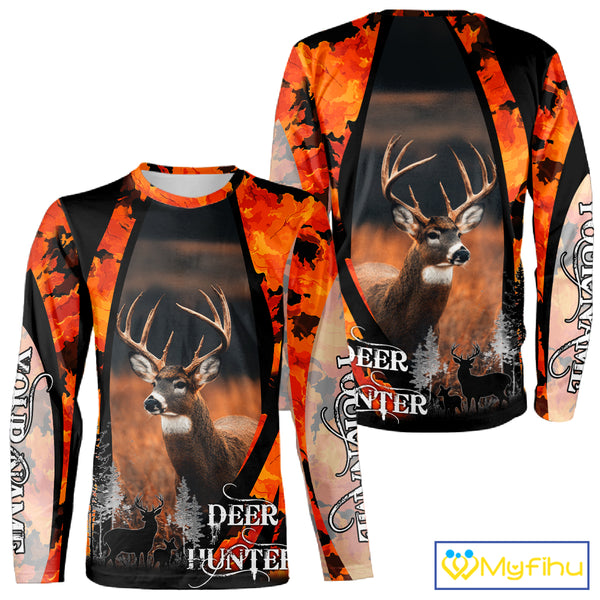 Beautiful Deer Hunting Shirt Orange Camo Custom Name Hunting Clothes For Deer Hunters NHT79