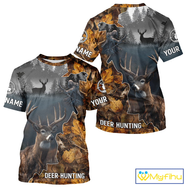 Personalized Grim Reaper Deer Hunting 3D Camo Shirt , Deer Hunting Shirt NHT278