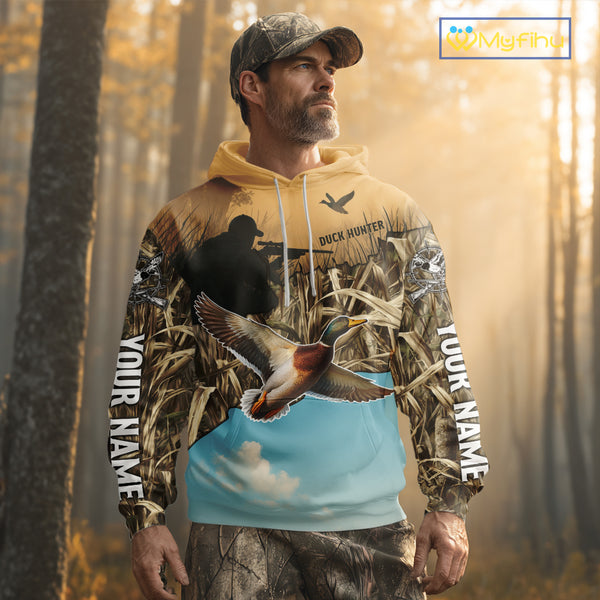 Duck Hunting Camo Shirt For Duck Hunters, Best Hoodie Hunting Gifts NHT373