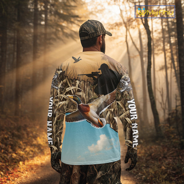 Duck Hunting Camo Shirt For Duck Hunters, Best Hoodie Hunting Gifts NHT373