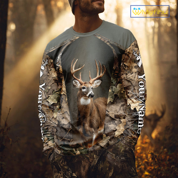 Customized Name Deer Hunting Unisex 3D All Over Printed For Men, Best Hunting Clothes NHT313