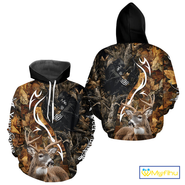 Deer Hunting Bow Grim Reaper Camouflage Shirts for Deer Hunters, Bow Hunting Shirts NHT317