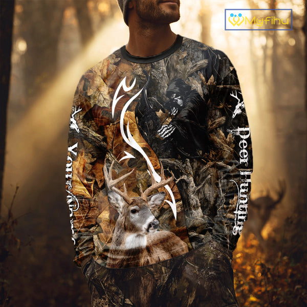 Deer Hunting Bow Grim Reaper Camouflage Shirts for Deer Hunters, Bow Hunting Shirts NHT317