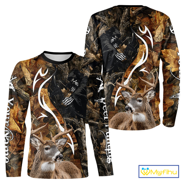 Deer Hunting Bow Grim Reaper Camouflage Shirts for Deer Hunters, Bow Hunting Shirts NHT317