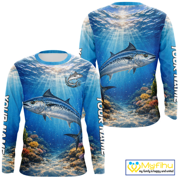 Personalized Offshore Fishing Jerseys, King Mackerel Fishing Shirts Long Sleeve For Men NHT823