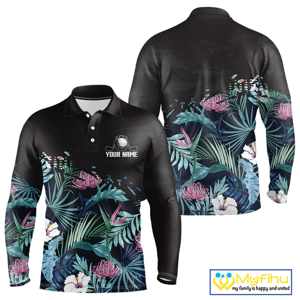 Custom Name Tropical Print Polo Shirt – Stylish Animal Print Golf Polo For Men NHT856