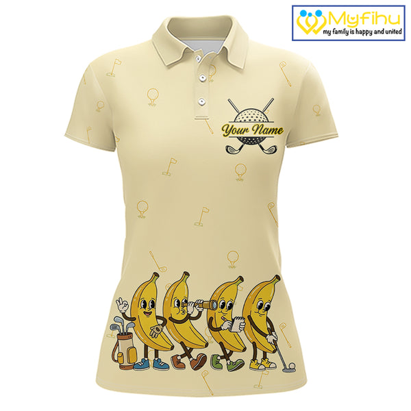 Funny Banana Womens Golf Polo Shirts Team, Womens Golf Jerseys For Golfer, Golf Gifts NHT908