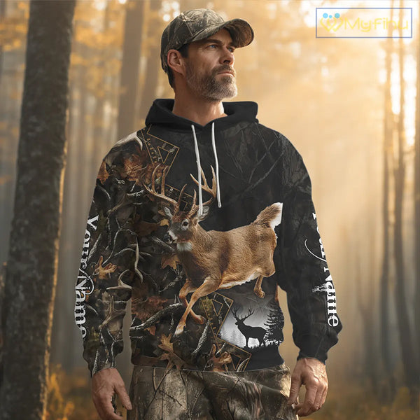 Customized Name Whitetail Deer Hunting Jump Shirt, Gift for Hunters – NHT315