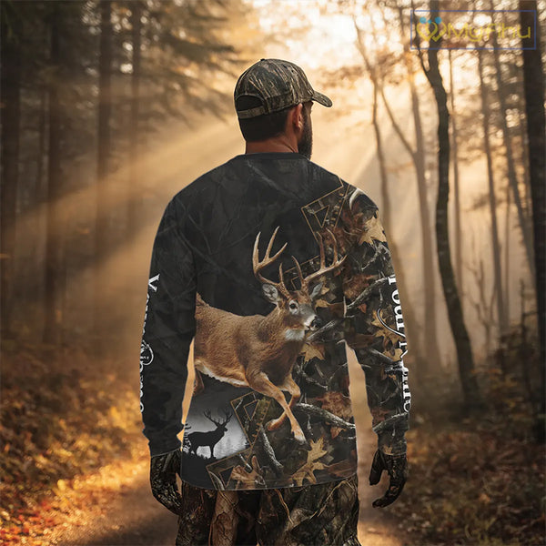 Customized Name Whitetail Deer Hunting Jump Shirt, Gift for Hunters – NHT315
