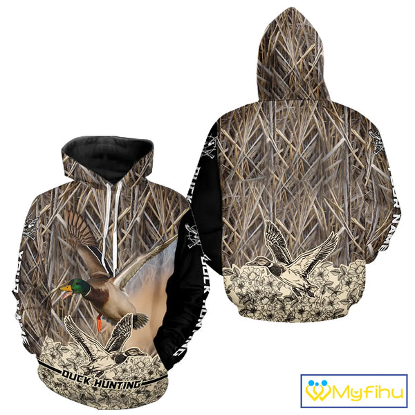 Best Mallard Duck Hunting Shirts, Customized Name All Over Print Shirts For Hunters NHT272