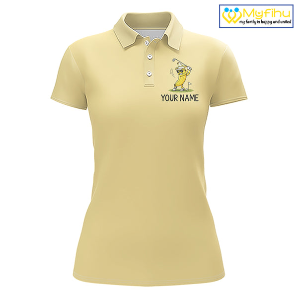 Funny Banana Womens Golf Polo Shirt, Custom Golf Polo For Women, Golf Apparel Gift For Golf Lovers NHT905