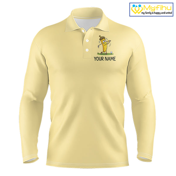 Funny Banana Mens Golf Polo Shirt, Custom Golf Polo For Men, Golf Jersey For Golf Lovers NHT906