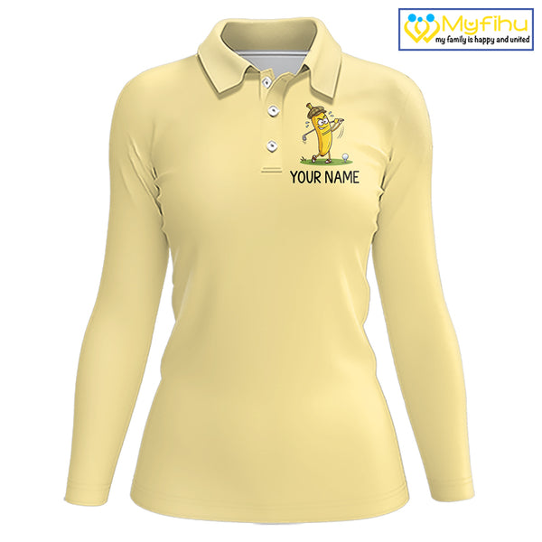 Funny Banana Womens Golf Polo Shirt, Custom Golf Polo For Women, Golf Jersey For Golf Lovers NHT906