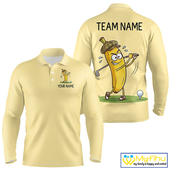 Funny Banana Mens Golf Polo Shirt, Custom Golf Polo For Men, Golf Jersey For Golf Lovers NHT906