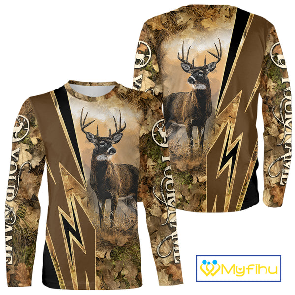 Deer Hunting Custom Name Camouflage Hunting Clothes, Deer Sweatshirt for Men NHT376
